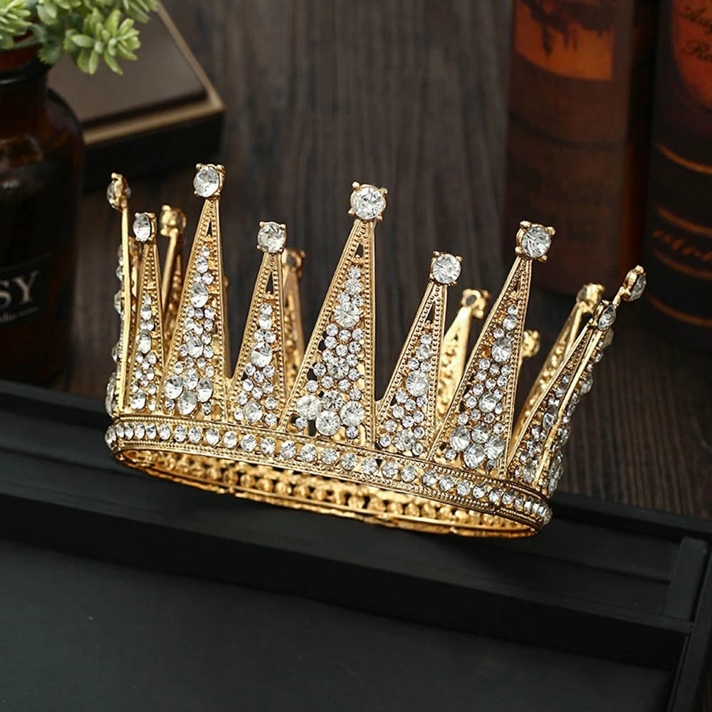 Bridal Diamond Crown | Hollow Alloy | Hair Accessory | Silver | Wedding & Occasion