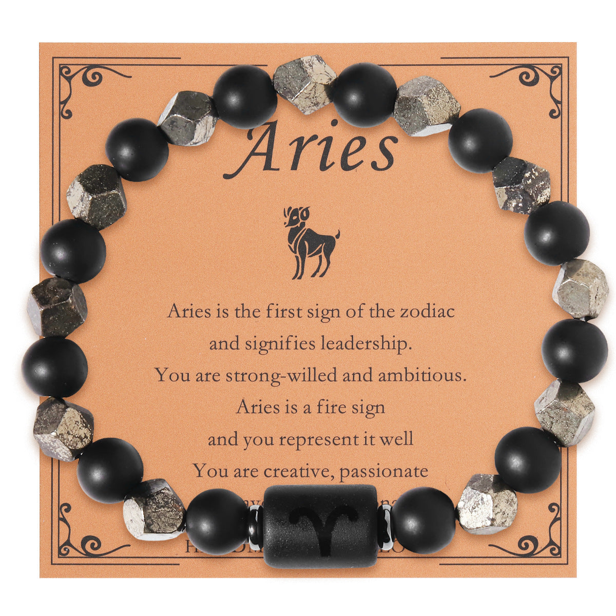 Zodiac Sign Natural Stone Beaded Bracelet | All 12 Constellations | Includes Card | Unisex