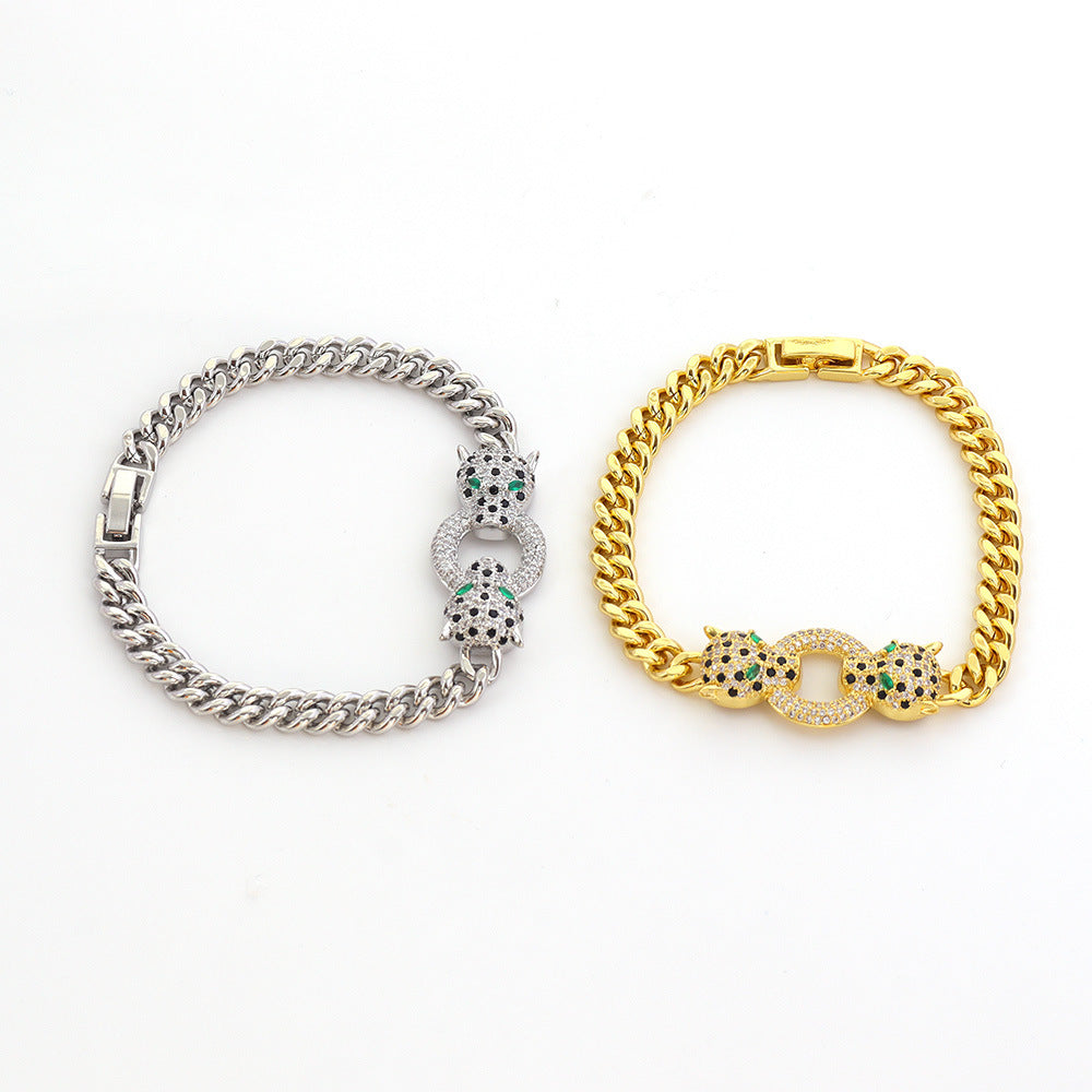 Leopard Print Luxury Bracelet | Electroplated Copper | Gold & Silver | All-Match