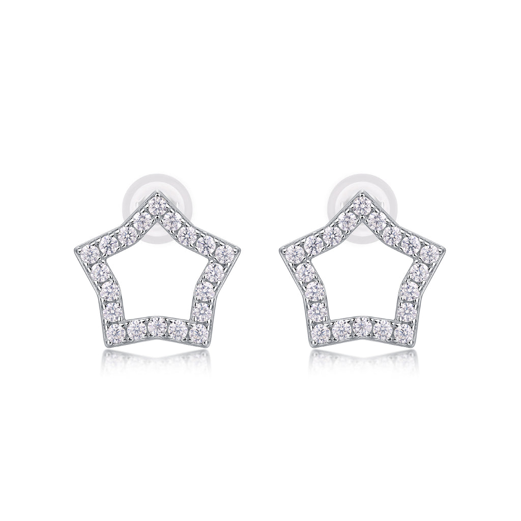 Tonight New Star - Moissanite Sterling Silver Earrings