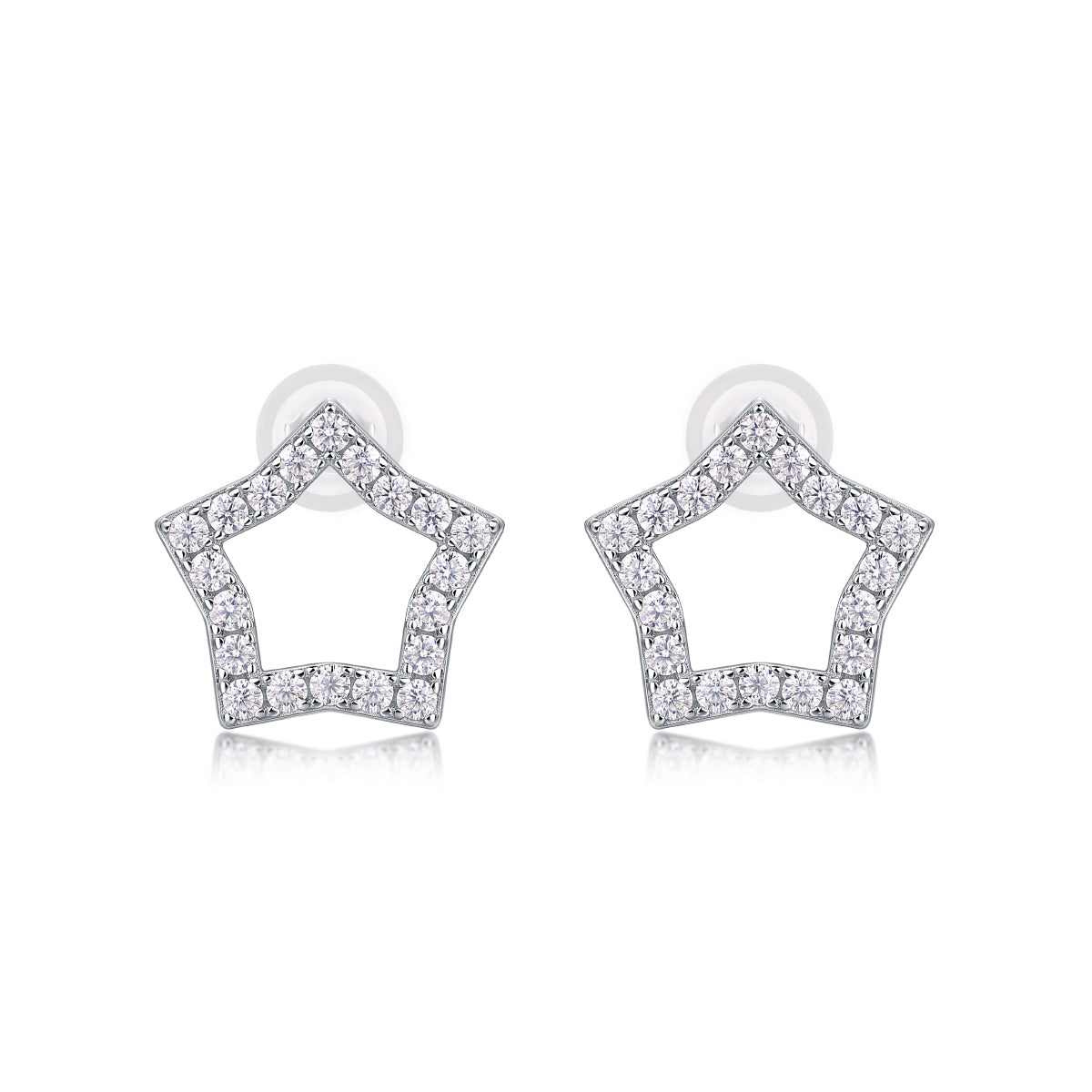 Tonight New Star - Moissanite Sterling Silver Earrings