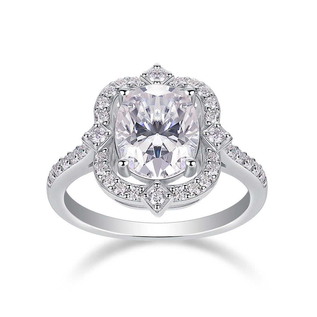 Camellia - A Fashionable Jewelry Ring Set With Moissanite S925 Sterling Silver And Gold-plated Diamond