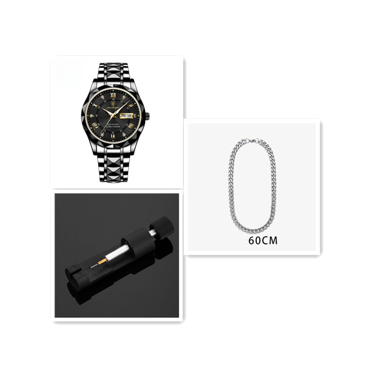 Men's Double Calendar Luminous Business Watch | Ultra-Slim 7mm | 9 Styles
