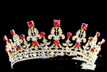 Queen Bridal Wedding Crown Headdress | Diamond Detail | 3 Finishes | Bridal Hair Jewelry