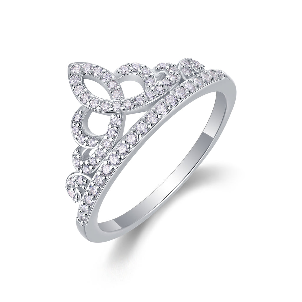 Crown Diamond Ring,Luxury And Stylish Moissanite Silver Ring