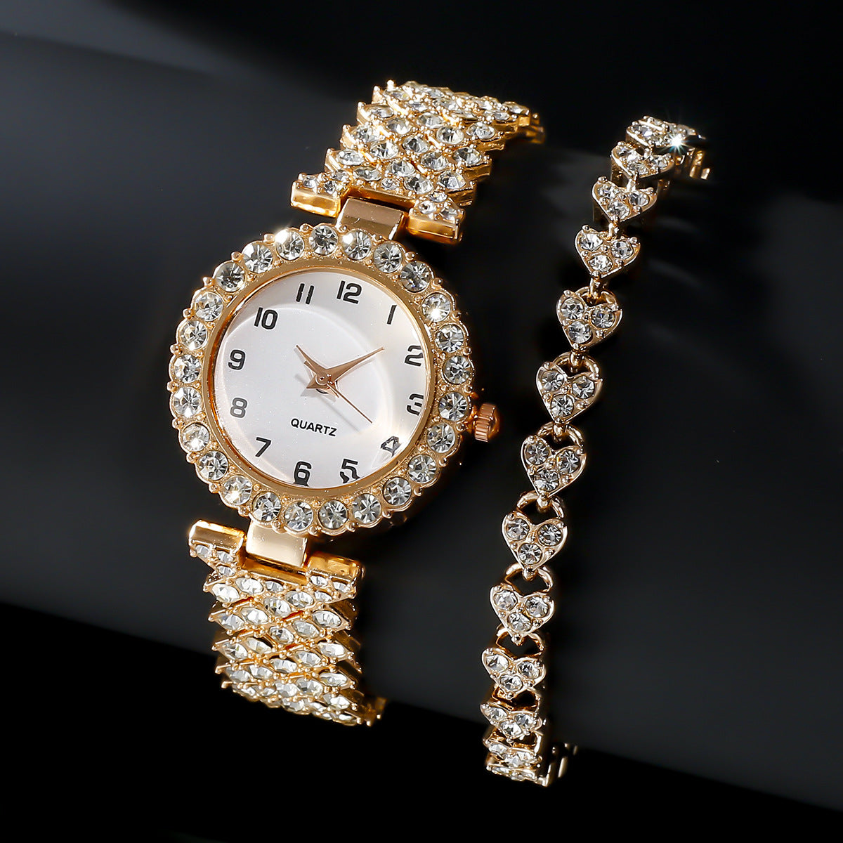 Women's Watch & Bracelet Gift Set | Gold, Silver & Rose Gold | 2-Piece