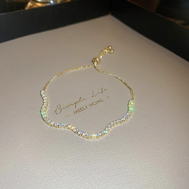 Zircon Adjustable Bracelet | 9 Styles | Square, Love Heart & Box Chain