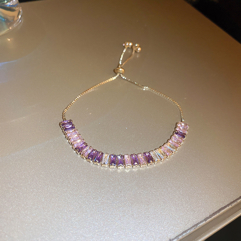 Zircon Adjustable Bracelet | 9 Styles | Square, Love Heart & Box Chain
