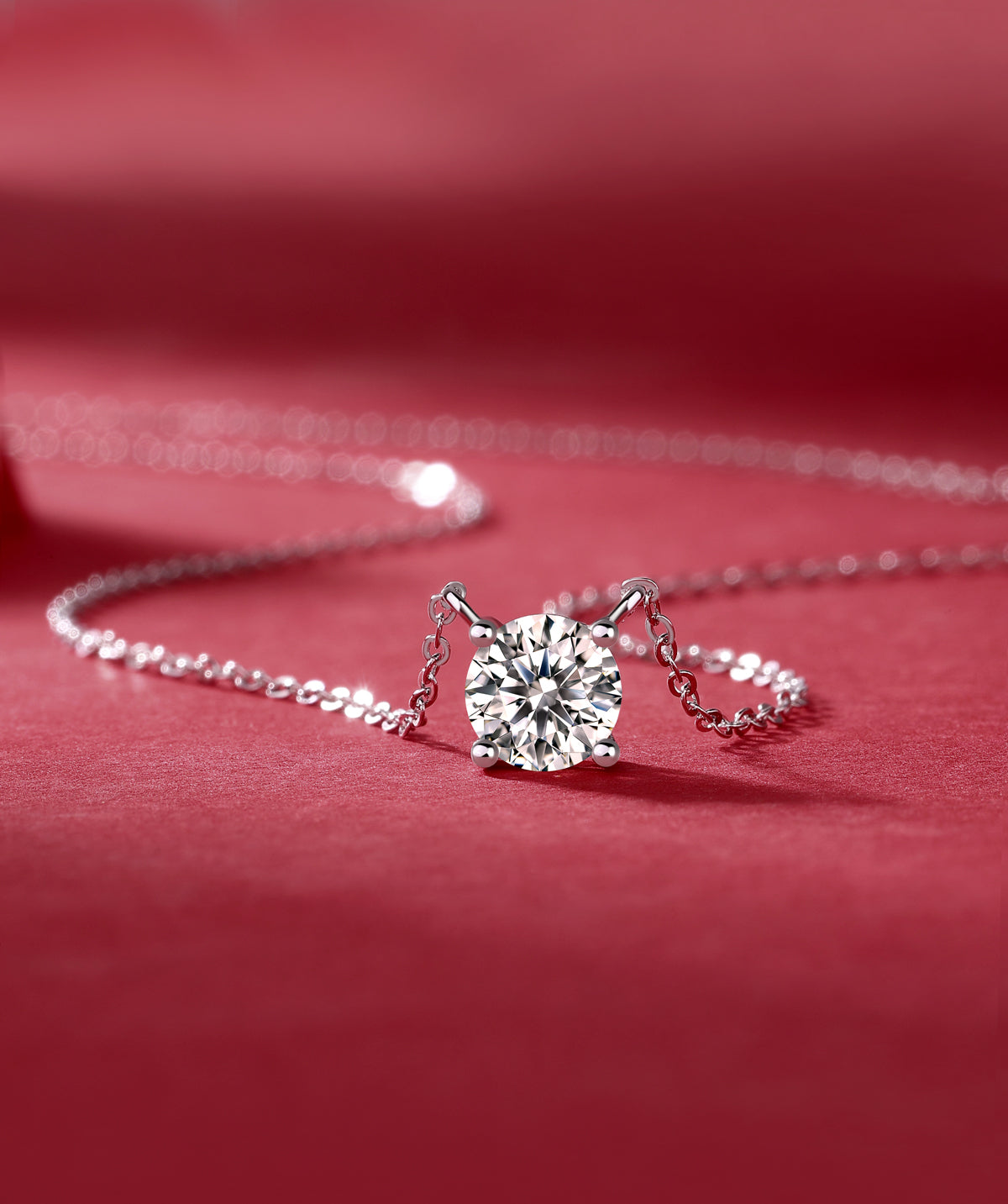 My Heart Will Last Forever - Diamond Jewelry Necklace Pendant Set With 1-carat And 2-carat Moissan Diamonds
