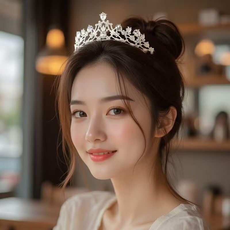 Rhinestone Bridal Crown Headband | Floral Goddess & Princess Styles | 4 Options | Korean Bridal