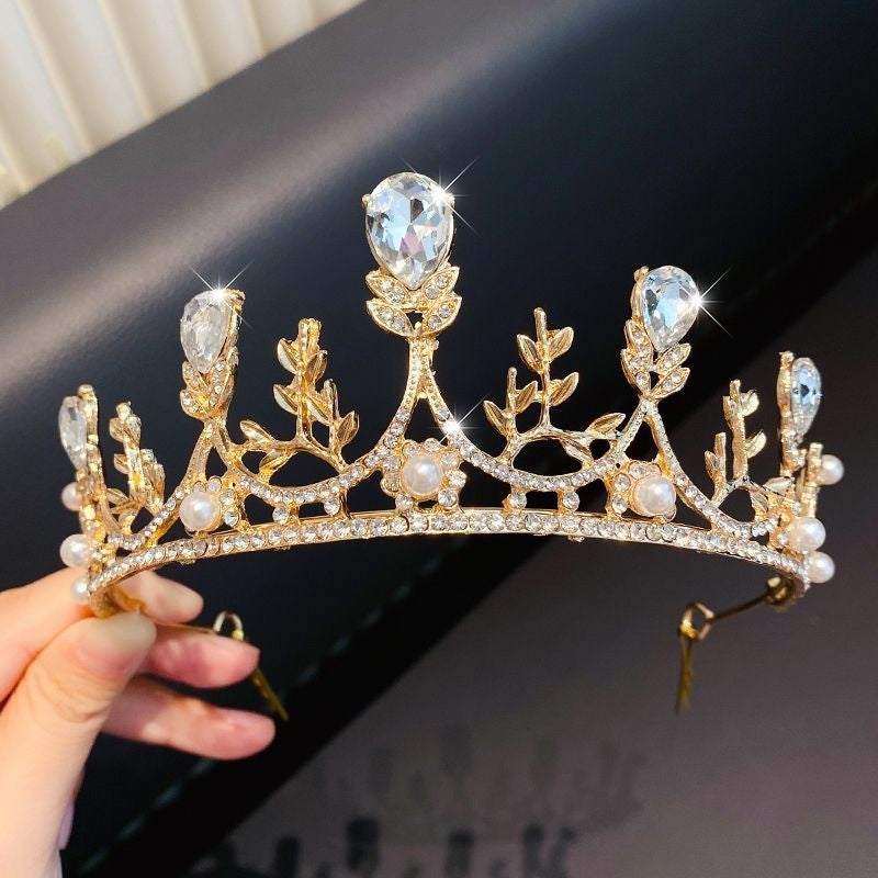 Girls' Princess Crown Hair Clip | 30 Designs | Diamond Rhinestone Pearl | Ages 3+ | Hair Jewelry