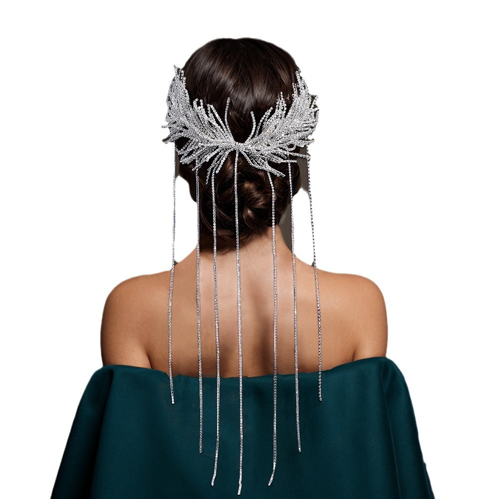 Extra Long Tassel Headband | Starry Pearl Headwear | Bohemian Bridal Hair Jewelry