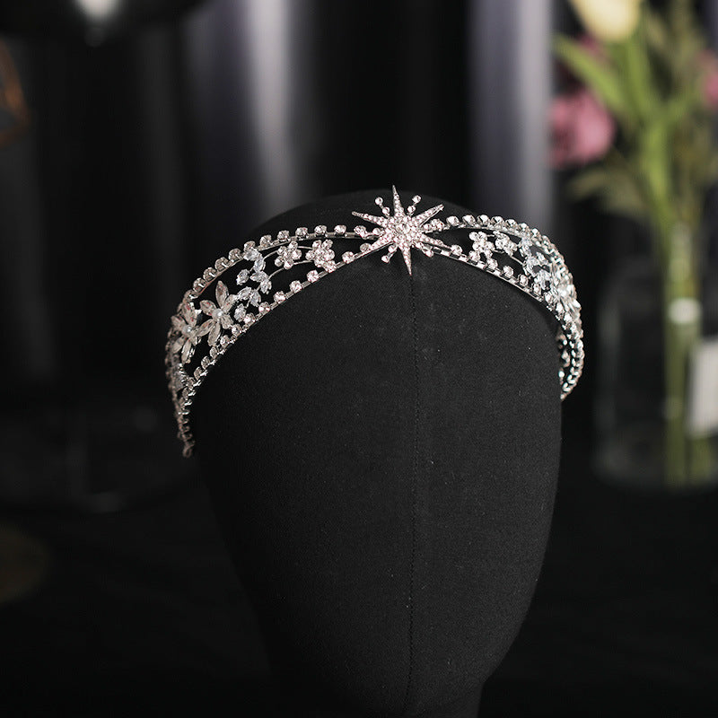 Bridal Crown Rhinestone Zircon Headband | White | 4×14.5cm | European Style | Bridal Hair Jewelry