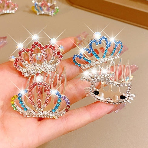 Girls' Princess Crown Hair Clip | 30 Designs | Diamond Rhinestone Pearl | Ages 3+ | Hair Jewelry