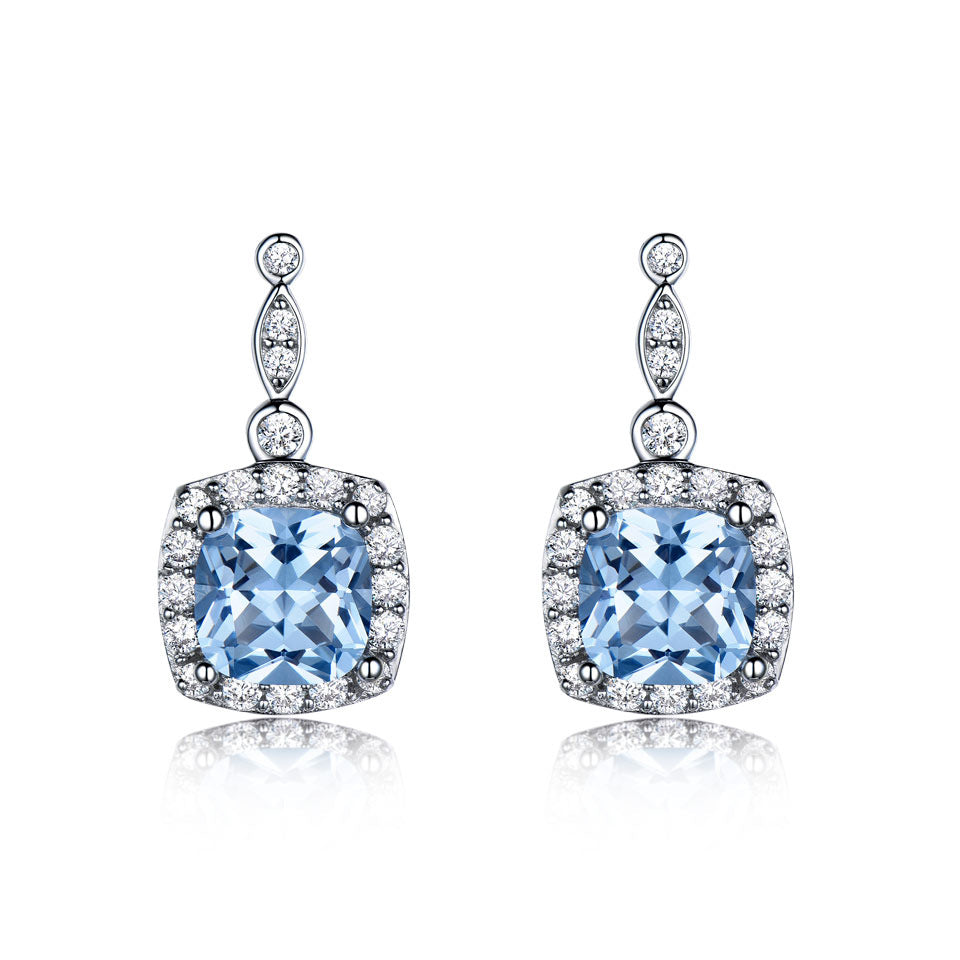 Sky Blue Topaz Jewelry Set | 925 Sterling Silver | Necklace, Bracelet & Earrings