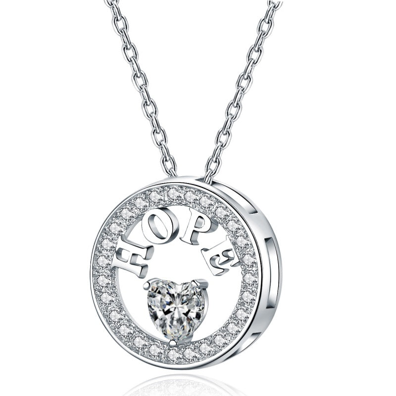 Emma Manor Necklace For Women,18k Gold Plated,Diamond Hope Pendant Necklace