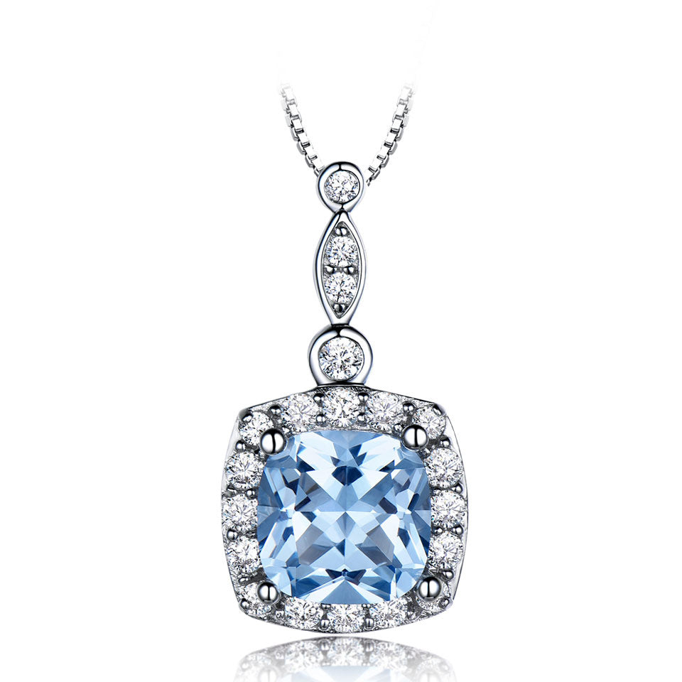 Sky Blue Topaz Jewelry Set | 925 Sterling Silver | Necklace, Bracelet & Earrings