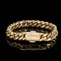 12mm Stainless Steel Chain Bracelet | Hip Hop | Gold & Steel | 5 Sizes