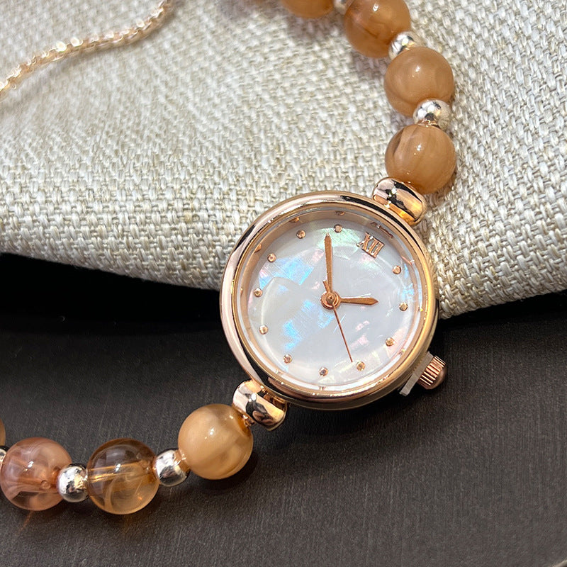 Pearl Bracelet Women's Quartz Watch | Small Dial | Adjustable Band | 6 Colors | Light Luxury