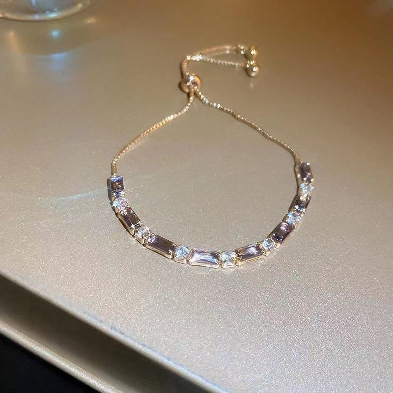 Zircon Adjustable Bracelet | 9 Styles | Square, Love Heart & Box Chain