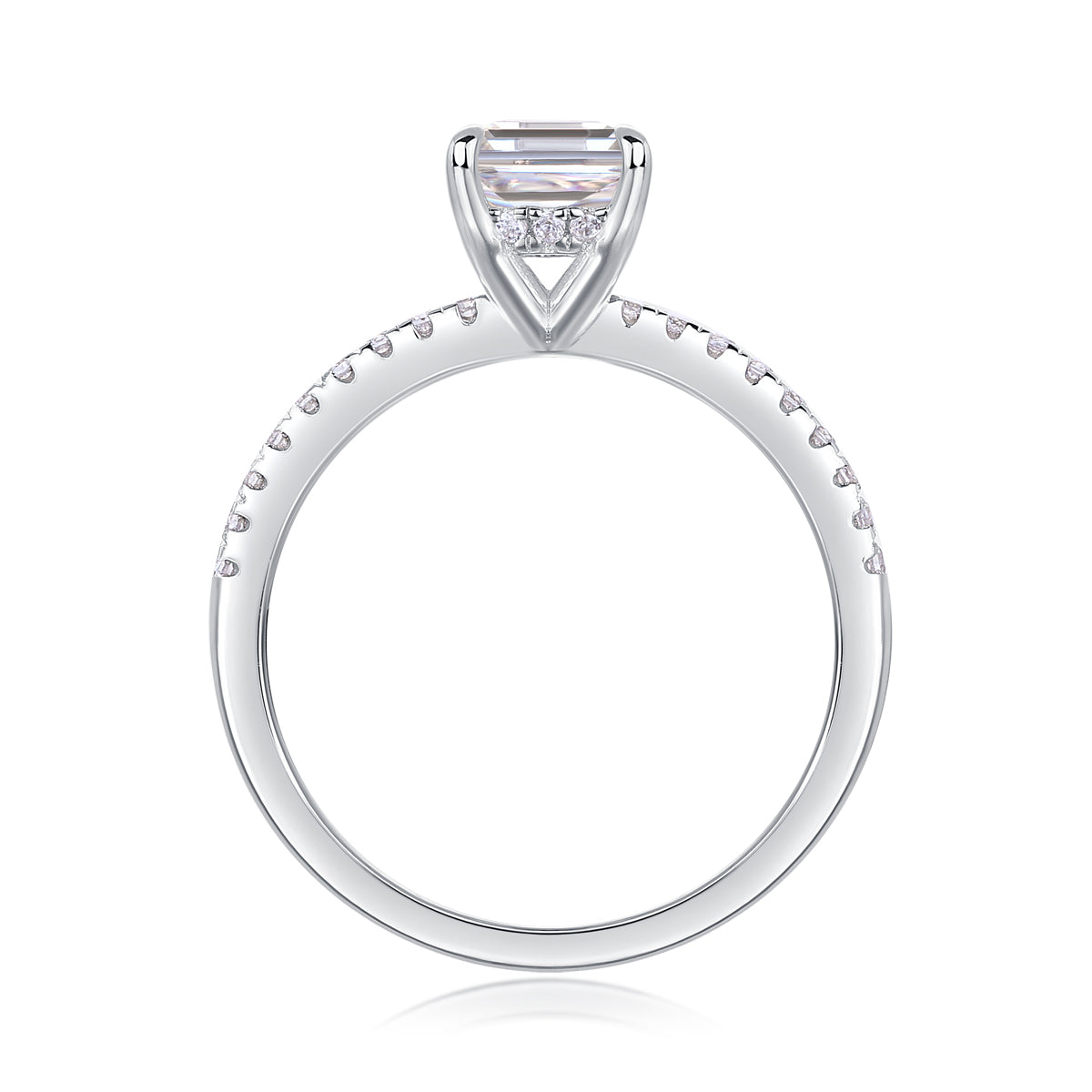 Square Diamond Ring Luxury Silver Ring