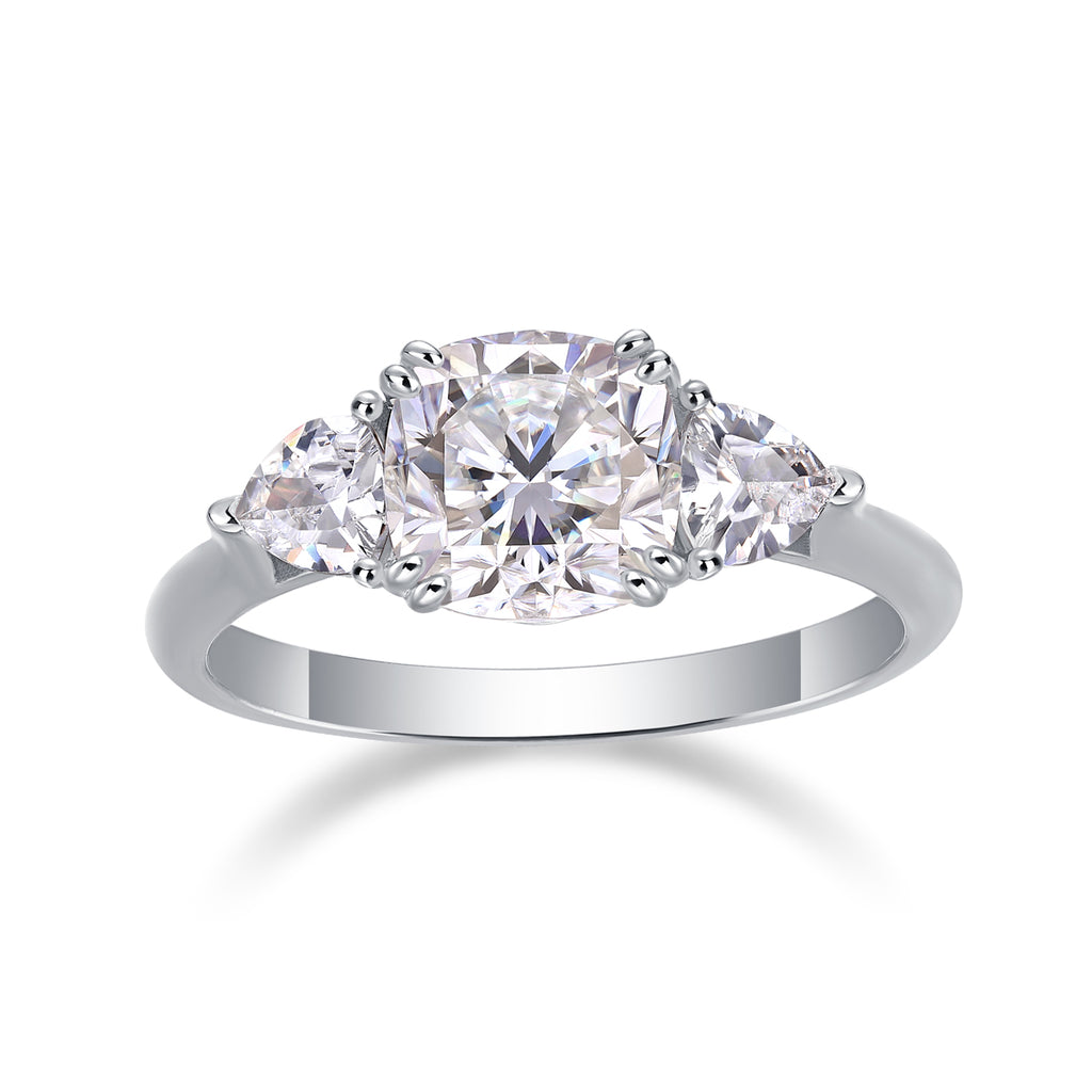 Luxury Diamond Wedding Ring - Cushion Cut Moissanite