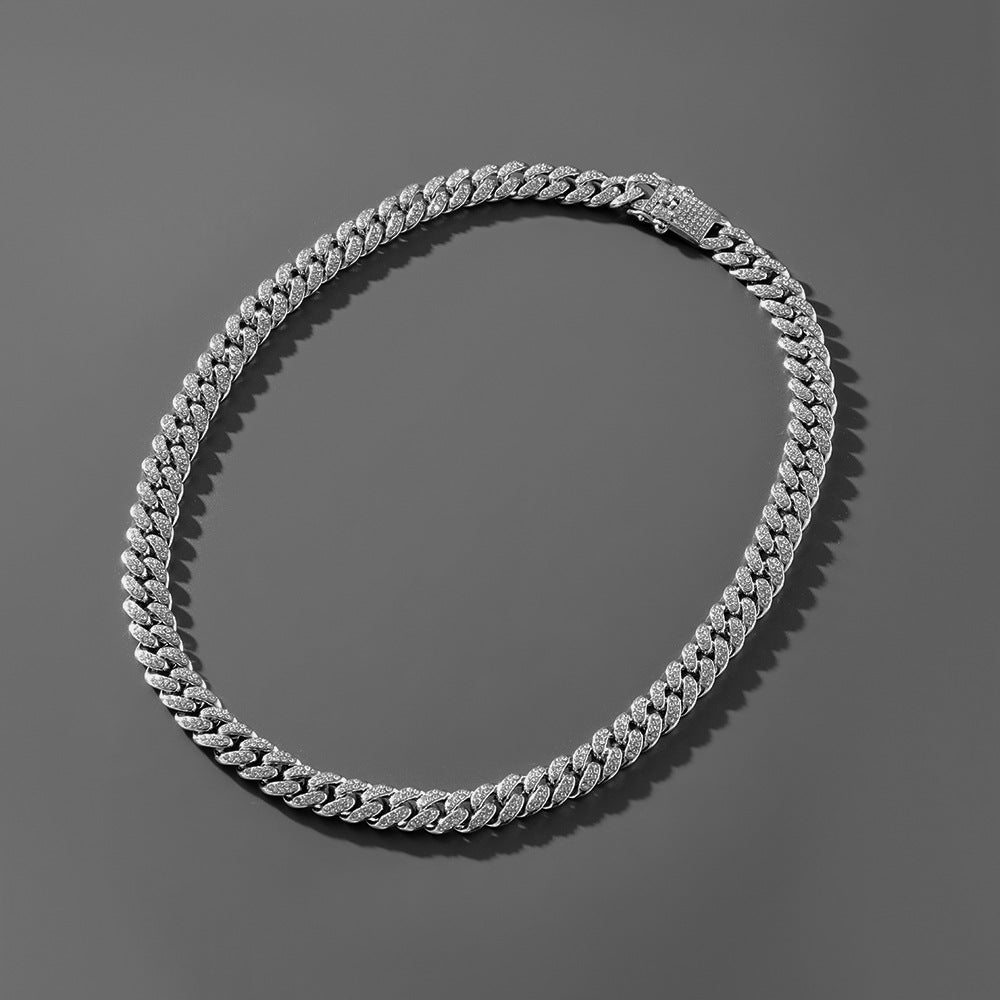 Full Diamond Cuban Link Chain | Necklace & Bracelet | Gold & Silver | Hip Hop
