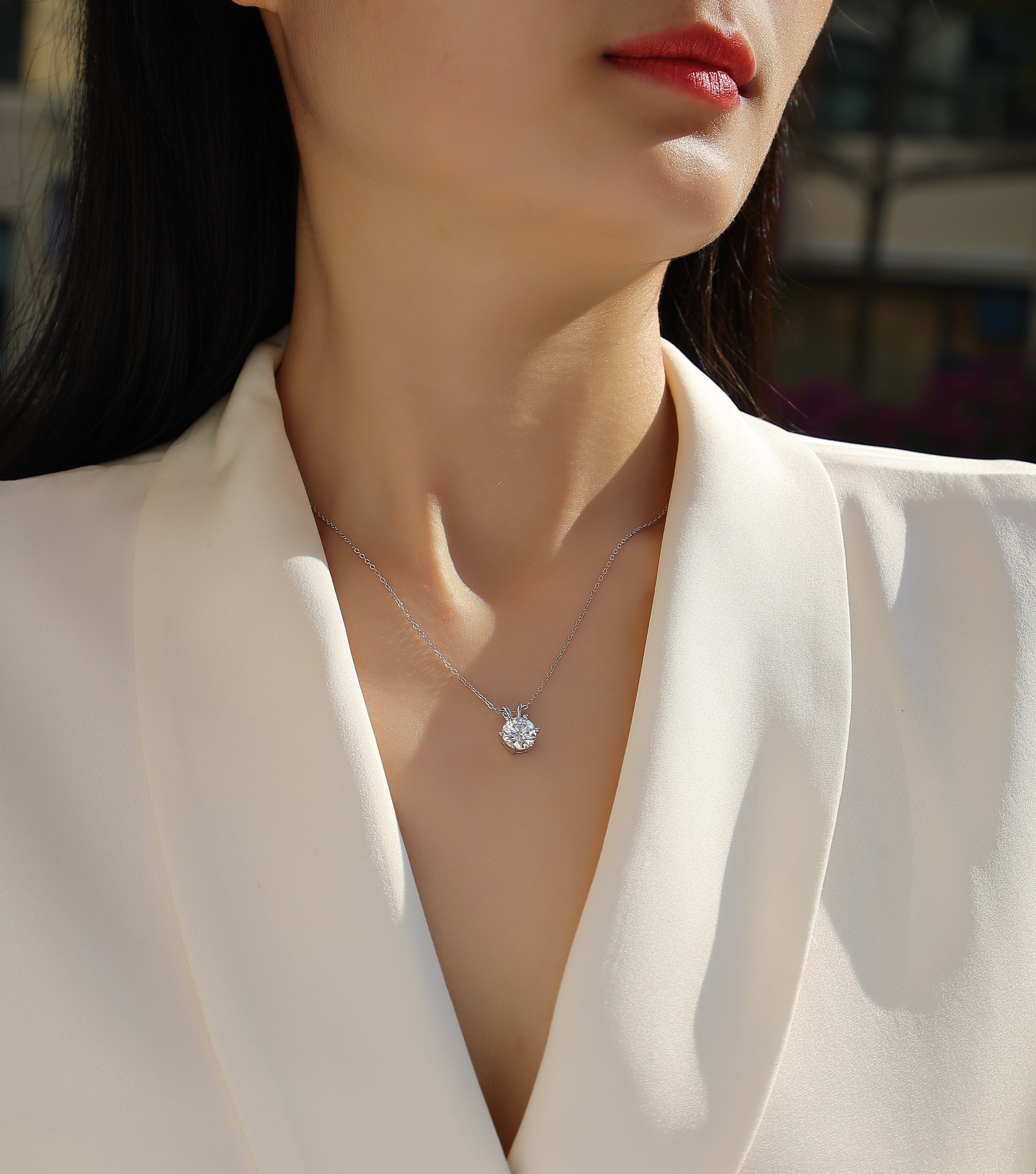 Romantic Mark - Luxurious Diamond Jewelry Pendant Set With 2-carat Moissanite