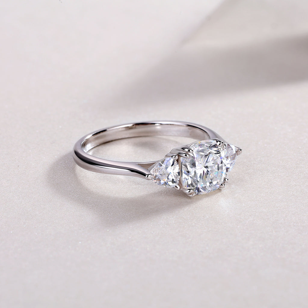 Luxury Diamond Wedding Ring - Cushion Cut Moissanite