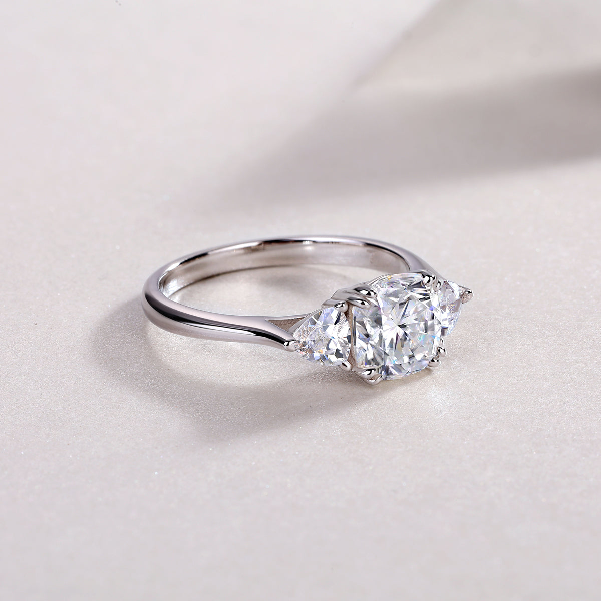 Luxury Diamond Wedding Ring - Cushion Cut Moissanite